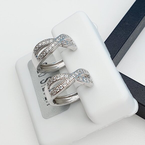 "925 Sterling Silver Cubic Zirconia Earrings, UU1P6A6149 - Picture 6 of 10